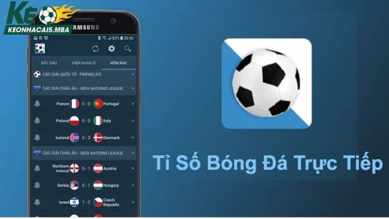 Điểm qua một vài trận đấu có tại Livescore